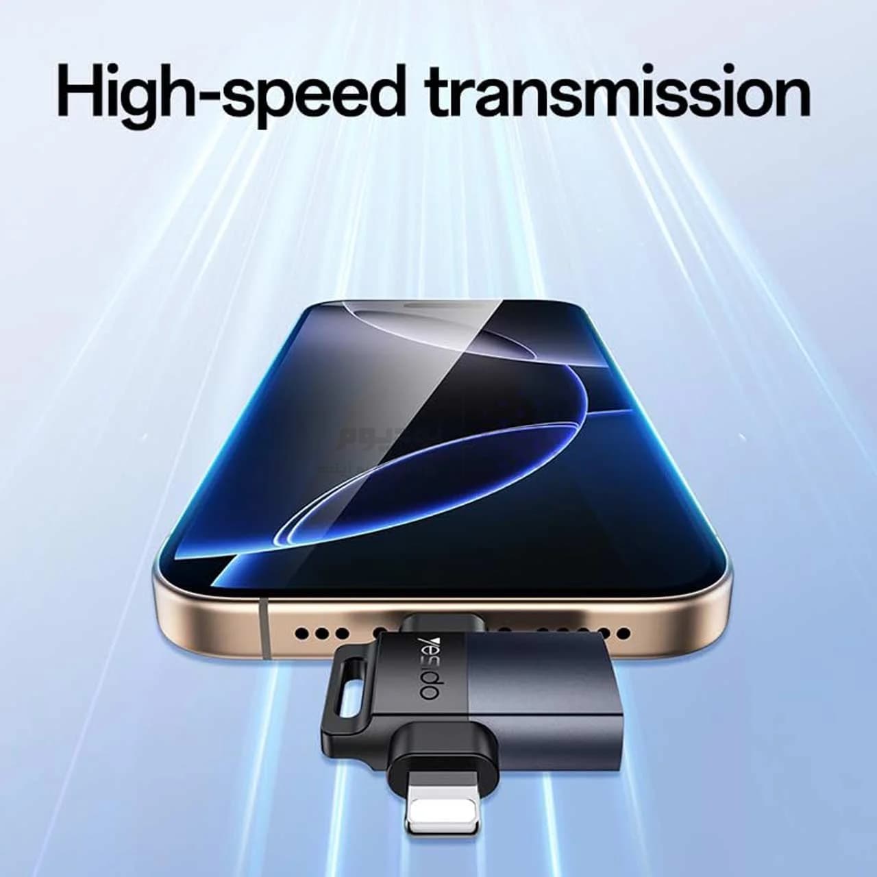 تبدیل Yesido USB3.0 To Type-C & Lightning OTG مدل GS35 – خاکستری (گارانتی 18 ماه تعویض نیکان همراه) — تصویر ۵