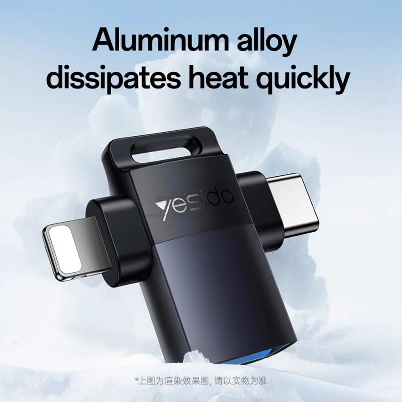 تبدیل Yesido USB3.0 To Type-C & Lightning OTG مدل GS35 – خاکستری (گارانتی 18 ماه تعویض نیکان همراه) — تصویر ۶