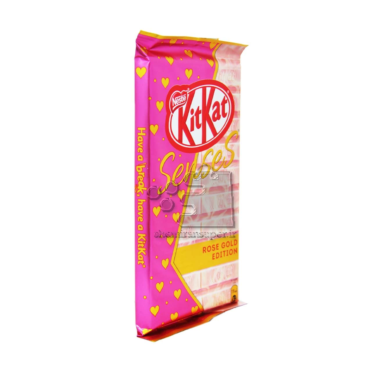 شکلات سفید با توت فرنگی ( رزگلد ) ۱۰۰ گرم سنسز کیت کت – kitkat — تصویر ۲