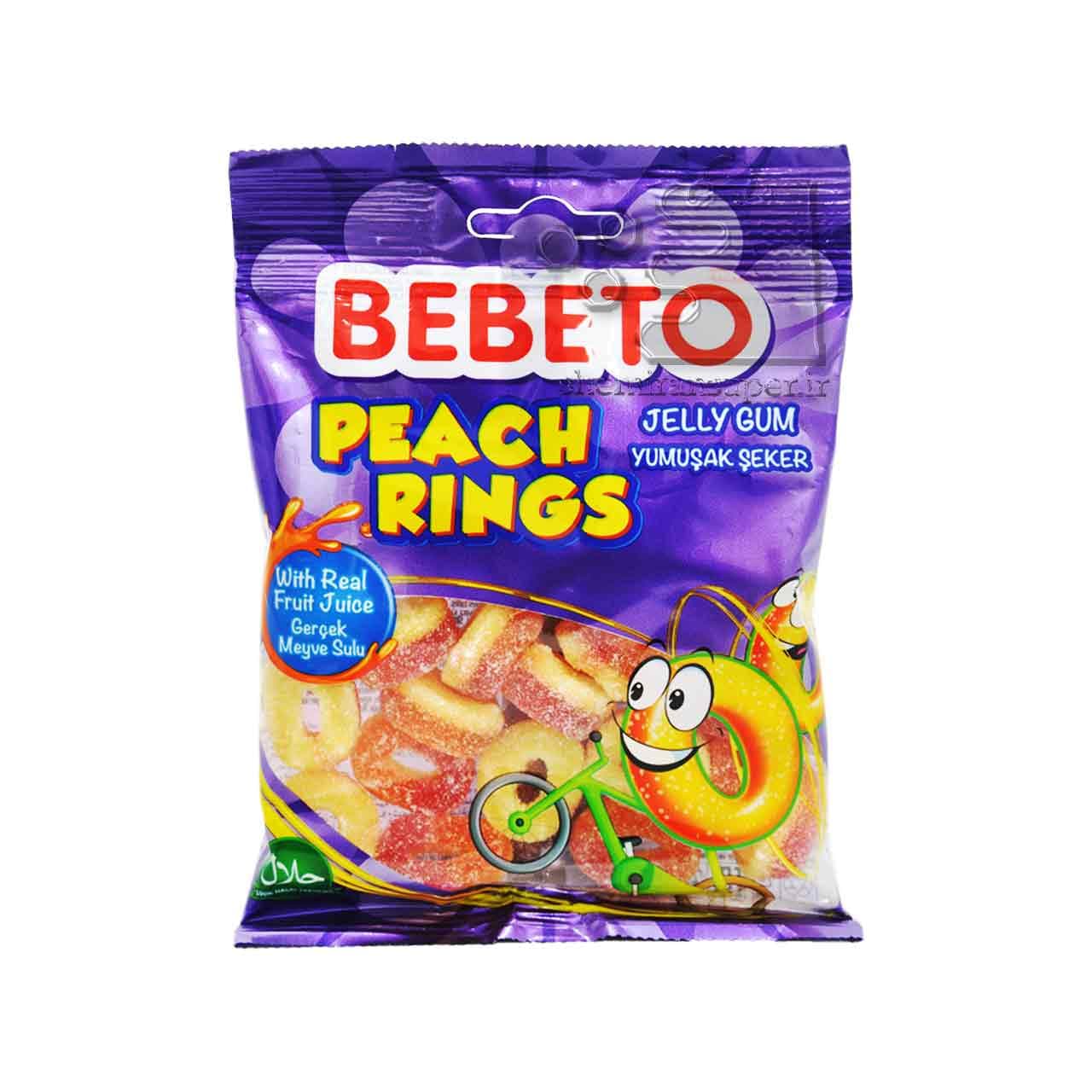 پاستیل شکری هلویی حلقه ۸۰ گرم ببتو – bebeto