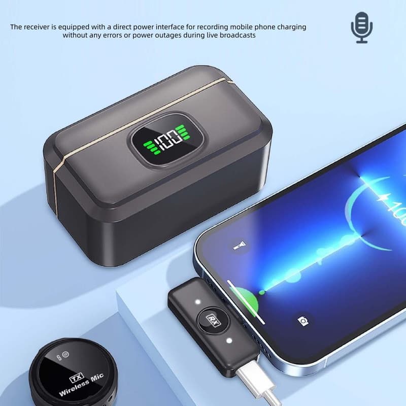 ست میکروفن بی سیم مدل pro4 با درگاه اتصال تایپ سی — تصویر ۳