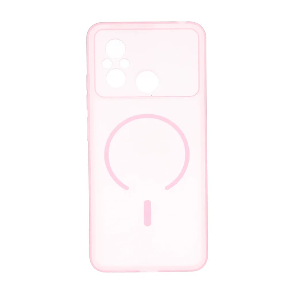 قاب ژله ای مات طرح مگ سیف Power محافظ لنزدار Xiaomi Redmi 12C / Redmi 11A / Poco C55 – صورتی — تصویر ۲