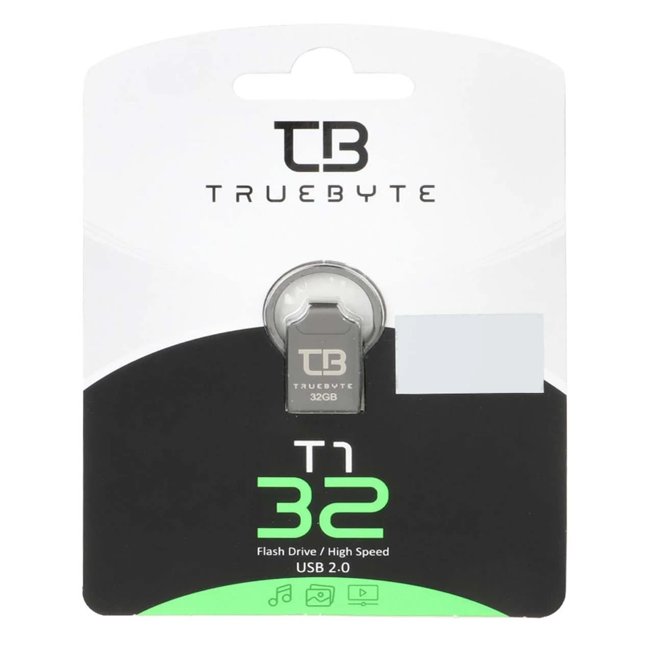 TRUEBYTE T1 USB2.0 Flash Memory-32GB مشکی (گارانتی مادام العمر شرکت آی تین) — تصویر ۳