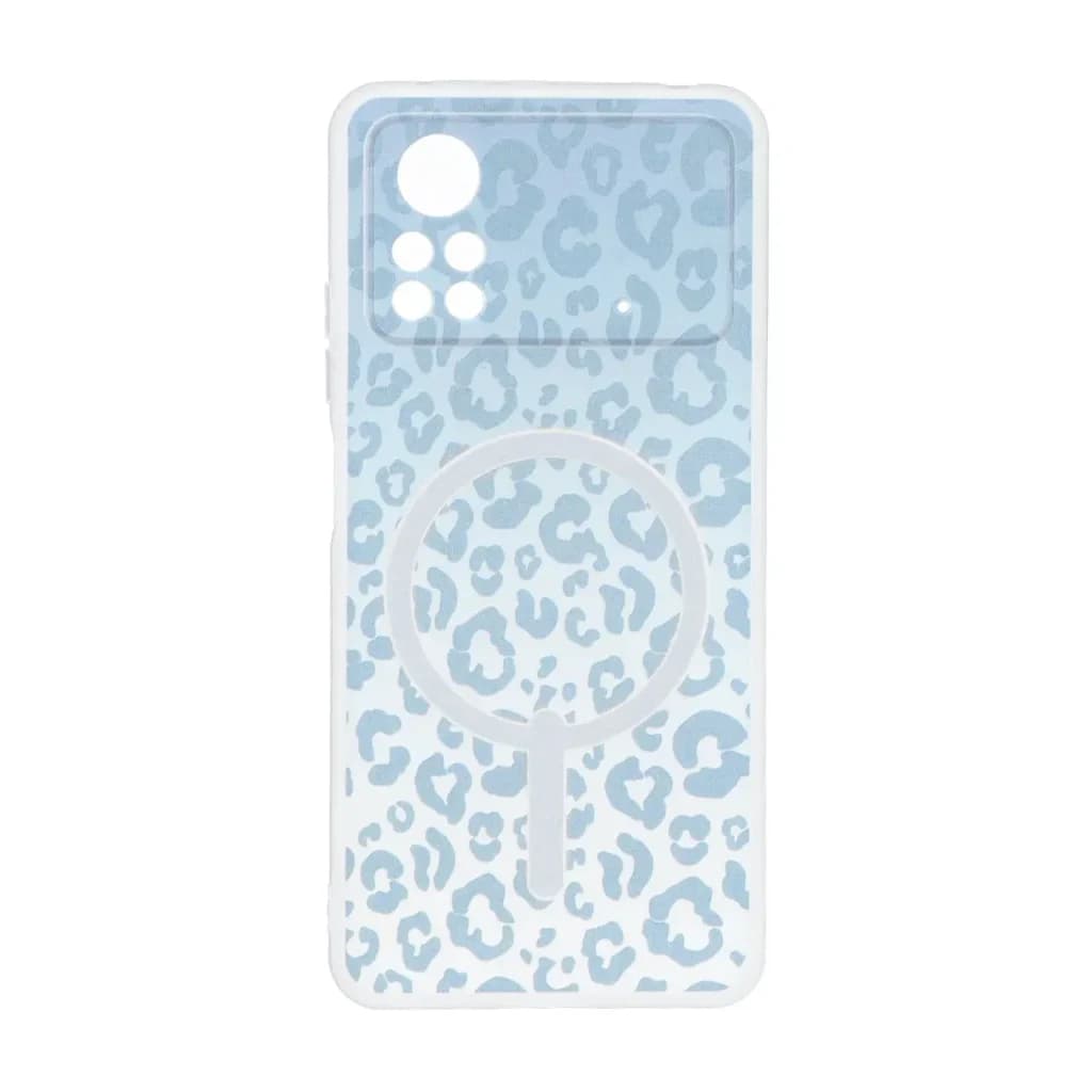 قاب ژله ای پلنگی طرح مگ سیف دور مات محافظ لنزدار Xiaomi Poco X4 Pro – خاکستری — تصویر ۲