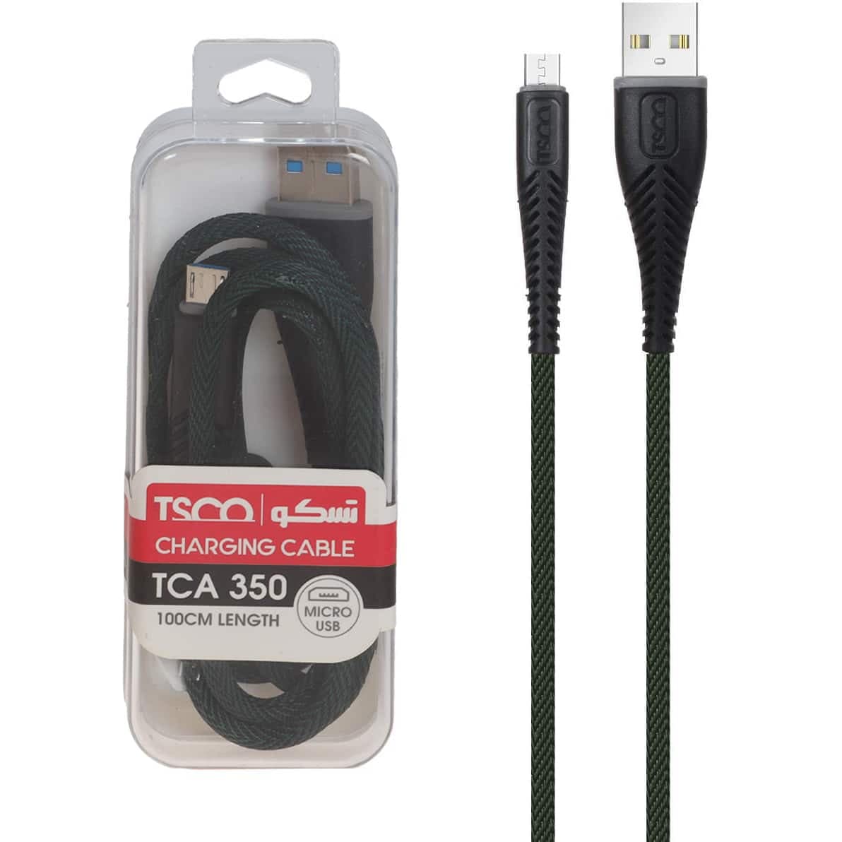 کابل شارژ و دیتا اندروید کنفی TSCO مدل TCA 350 – سبز (گارانتی 12 ماهه TSCO)