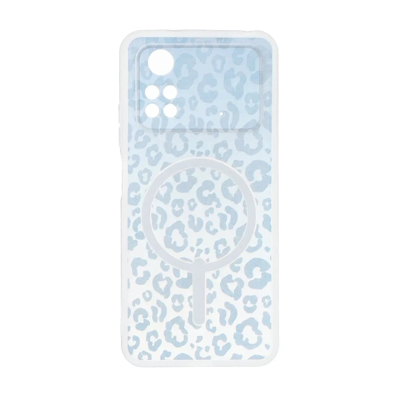 قاب ژله ای پلنگی طرح مگ سیف دور مات محافظ لنزدار Xiaomi Poco M4 Pro 4G – خاکستری