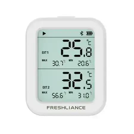 دیتالاگر دما و رطوبت بلوتوثی دیواری با پراب دمای اکسترنال سفارشی مدل FRESHLIANCE BlueTag TH30R-S