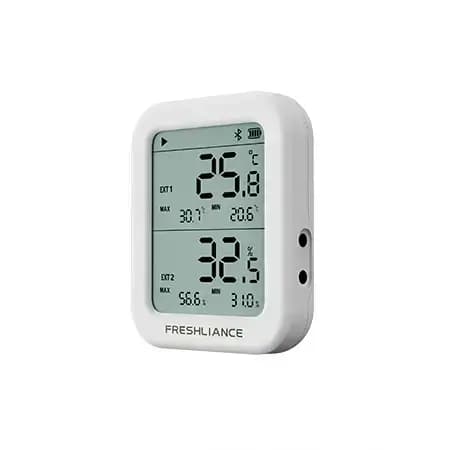 دیتالاگر دما و رطوبت بلوتوثی دیواری با پراب دمای اکسترنال سفارشی مدل FRESHLIANCE BlueTag TH30R-S — تصویر ۲