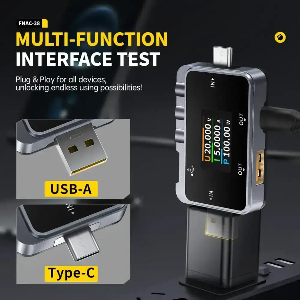 تستر درگاه USB دو کاره فینرسی مدل FNIRSI FNAC-28 — تصویر ۷