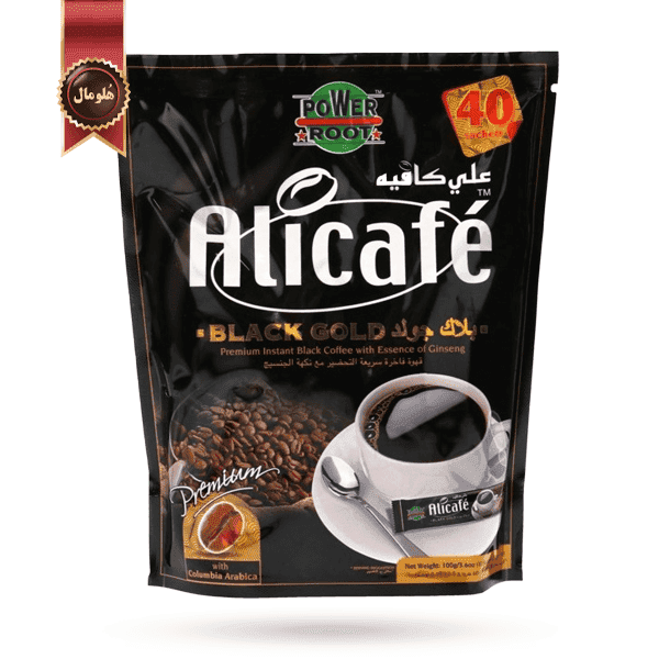 پودر قهوه علی کافه Alicafe مدل بلک گلد black gold پک 40 تایی (اورجینال)