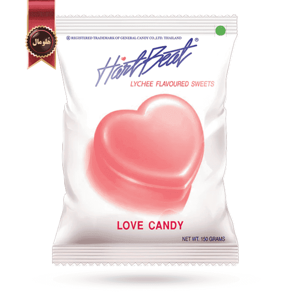 آبنبات عشق هارتبیت hartbeat مدل طعم سُرخالو Lychee وزن 150 گرم (اورجینال)