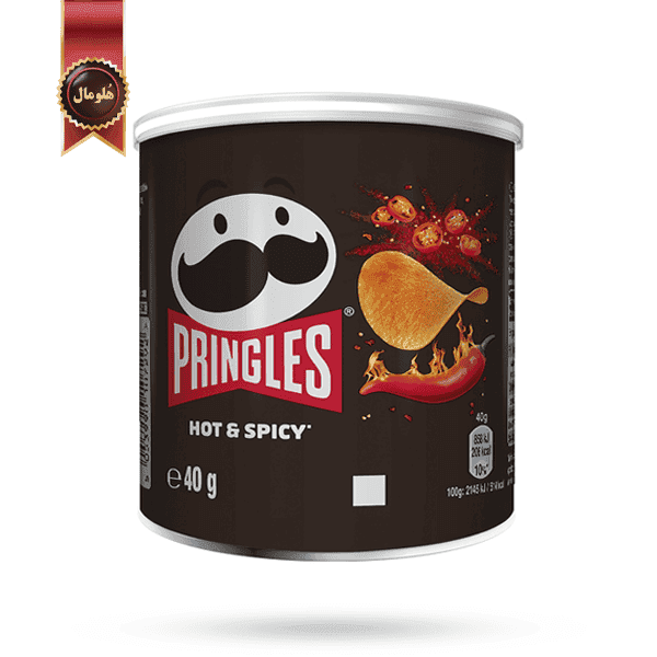 چیپس پرینگلز pringles مدل تند و ادویه ای hot & spicy وزن 40 گرم (اورجینال)