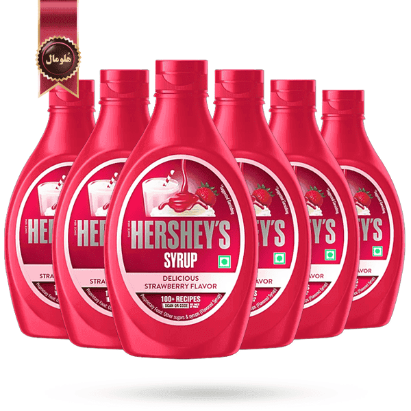 6 عدد سس توت فرنگی هرشیز Strawberry syrup Hershey’s وزن 680 گرم (اورجینال)