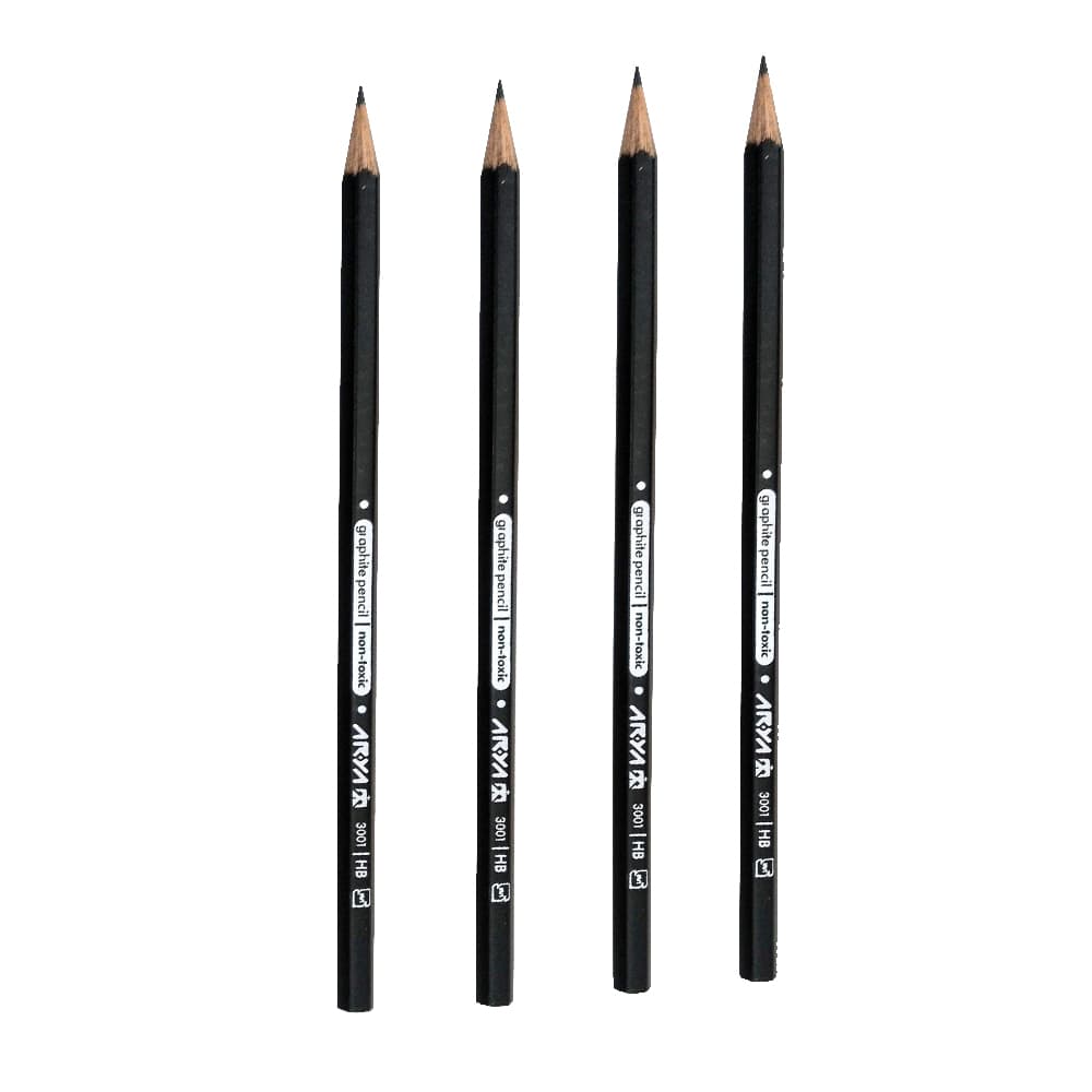 مداد مشکی آریا مدل Graphite-hb کد 103982 بسته 4 عددی