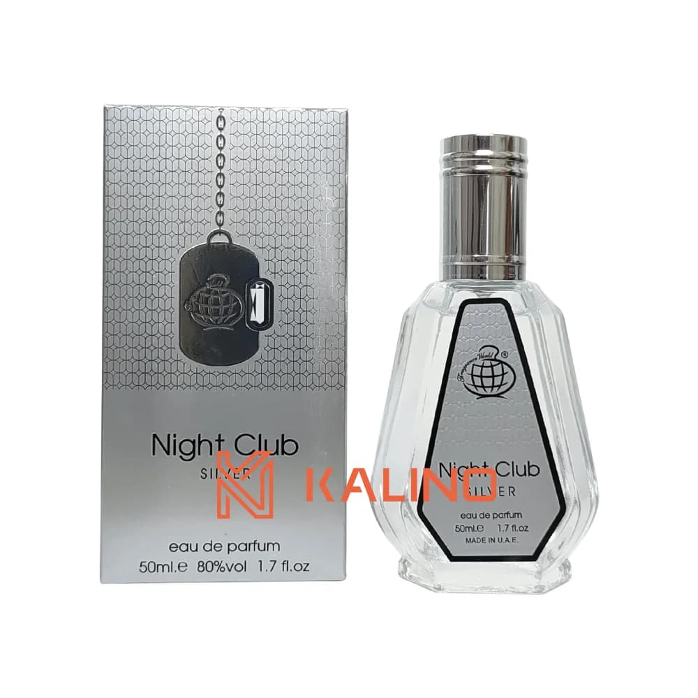ادکلن مردانه نایت کلاب سیلور فرگرانس ورد حجم ۵۰ میل | Fragrance World Night Club Silver