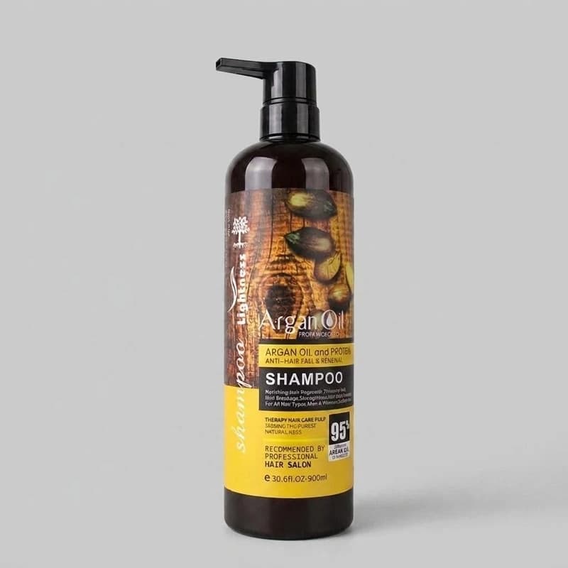 شامپو تقویتکننده و ضد ریزش مو لایتنس مدل Argan Oil حجم 900 میلیلیتر فاقد سولفات و پارابن