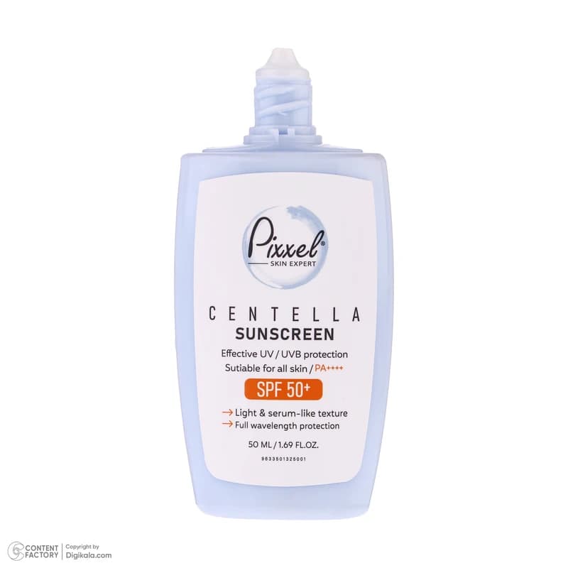 کرم ضد آفتاب بی‌رنگ پیکسل SPF 50 مدل Centella مناسب برای انواع پوست‌ حجم 50 میلی‌لیتر — تصویر ۴