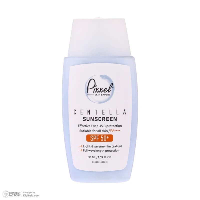 کرم ضد آفتاب بی‌رنگ پیکسل SPF 50 مدل Centella مناسب برای انواع پوست‌ حجم 50 میلی‌لیتر — تصویر ۷
