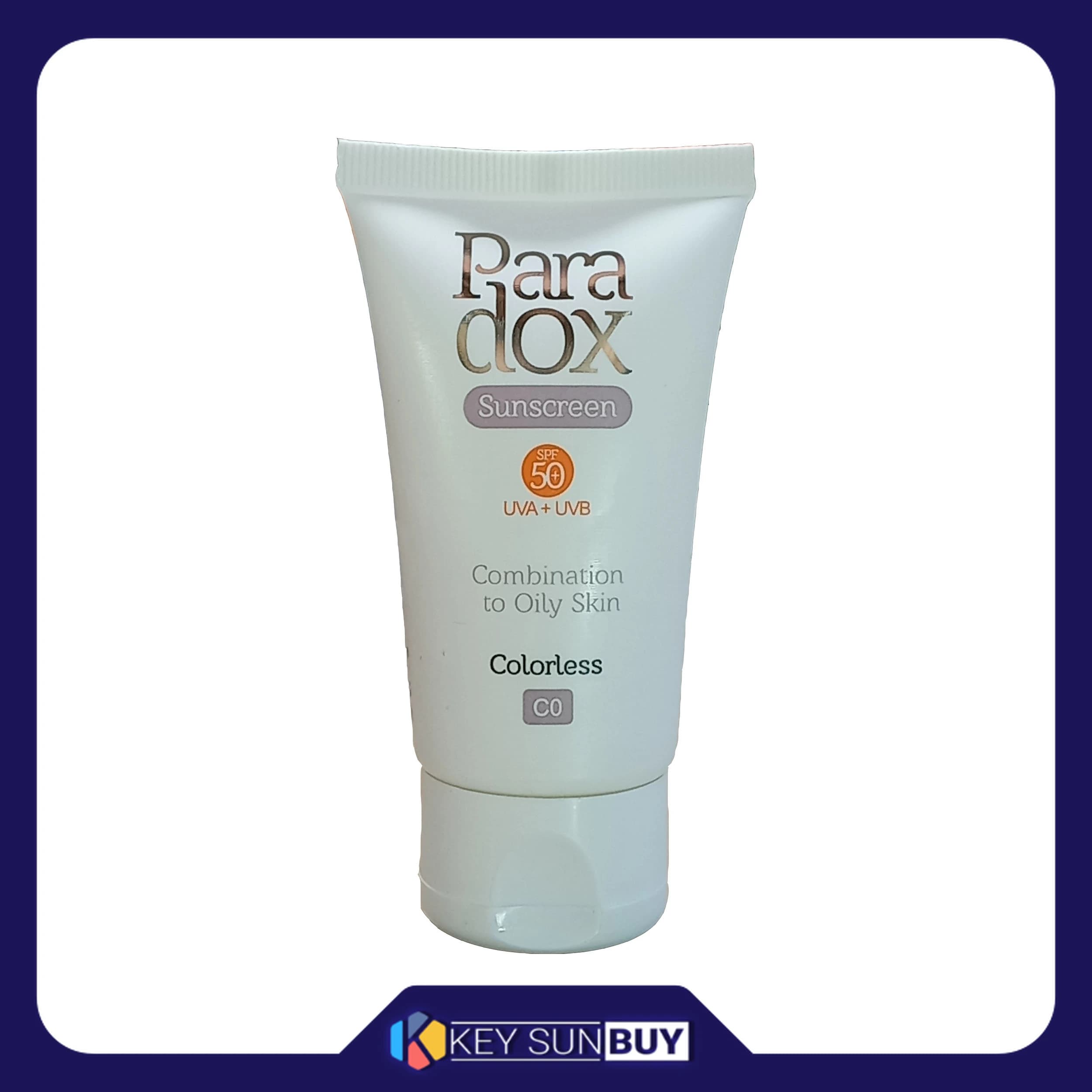 مراقبت پوست کرم ضد آفتاب بدون رنگ پارادوکس SPF 50 مدل 01 مناسب پوست‌های مختلط و چرب حجم 40 میلی‌لیتر