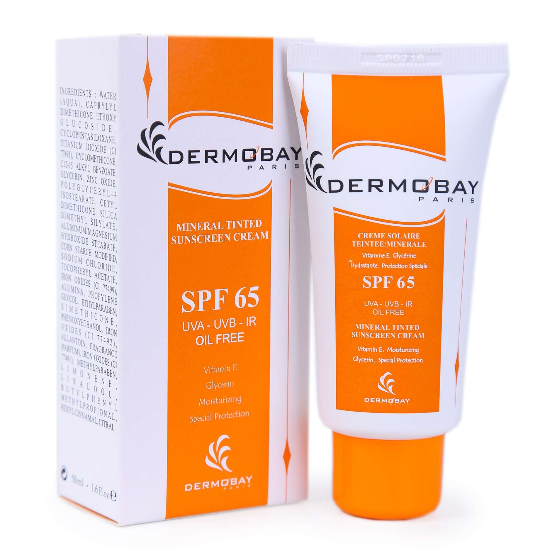 مراقبت پوست کرم ضد آفتاب رنگی درموبای SPF65 مدل Mineral محافظ UVA ،UVB، مناسب پوست چرب حجم 50 میلی‌لیتر — تصویر ۴