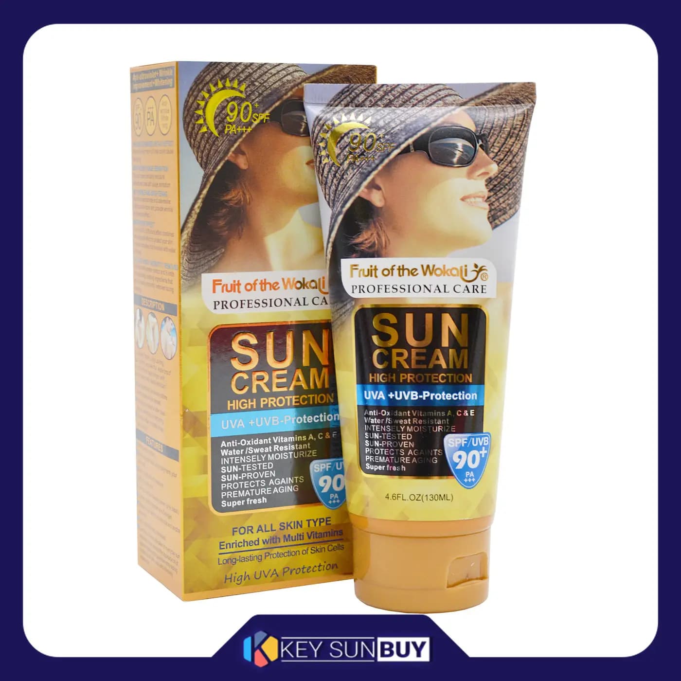 مراقبت پوست لوسیون ضد آفتاب بدون رنگ ووکالی مدل SPF90 محافظ UVA ،UVB و PA+++، ضد آب، مناسب انواع پوست حجم 130 میلی‌لیتر