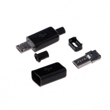 کانکتور USB Micro نری (Plug) به همراه کاور مشکی — تصویر ۳
