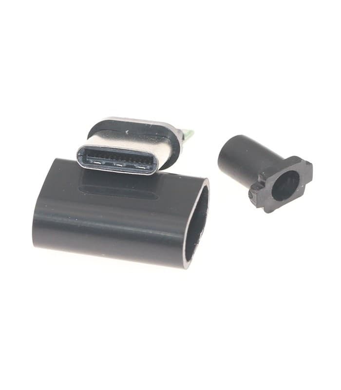کانکتور USB Type-C نری (Plug) به همراه کاور مشکی — تصویر ۲