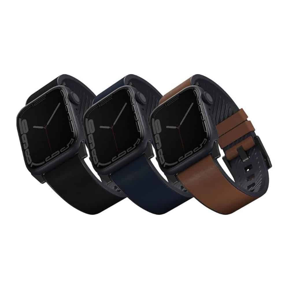 بند چرمی اپل واچ یونیک مدل UNIQ Straden مناسب برای اپل واچ 44/45/46/49mm رنگ مشکی — تصویر ۴