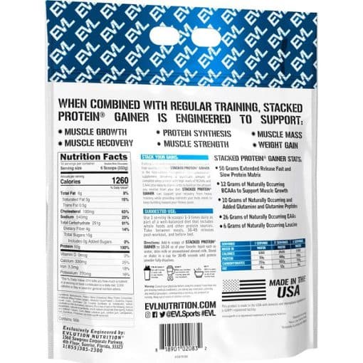 گینر استکد پروتئین ای وی ال EVL Stacked Protein Gainer — تصویر ۲