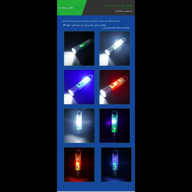چراغ قوه LED ضد آب مدل CX-530A با بزرگنمایی و ۸ حالت نوردهی — تصویر ۳