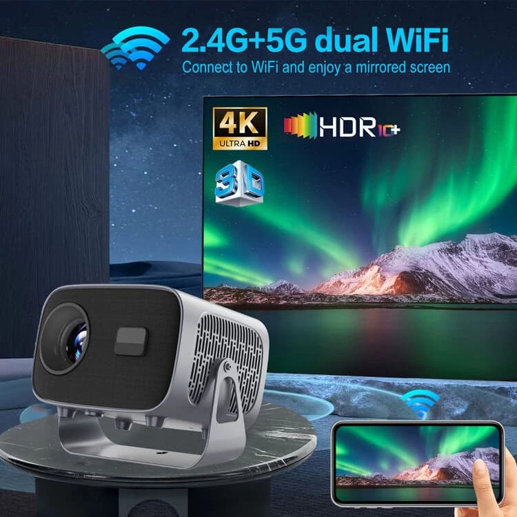 ویدئو پروژکتور مدل HY-310 – سینمای خانگی قابل حمل با سیستم‌عامل Android 11 — تصویر ۴