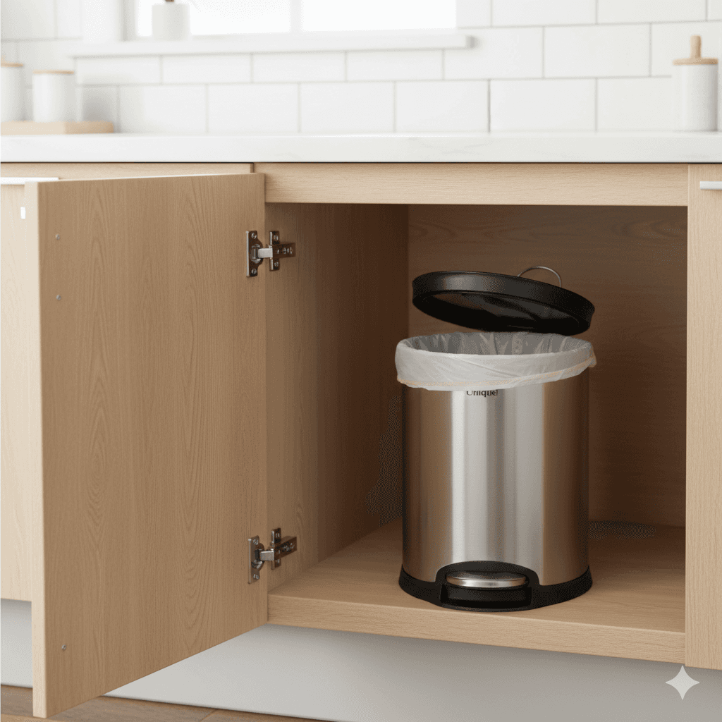 سطل زباله استیل 12 لیتری صادراتی یونیک کد 4420 — تصویر ۳