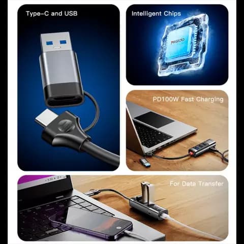 هاب 5 پورت USB/TYPE-C یسیدو Yesido HB20 — تصویر ۴