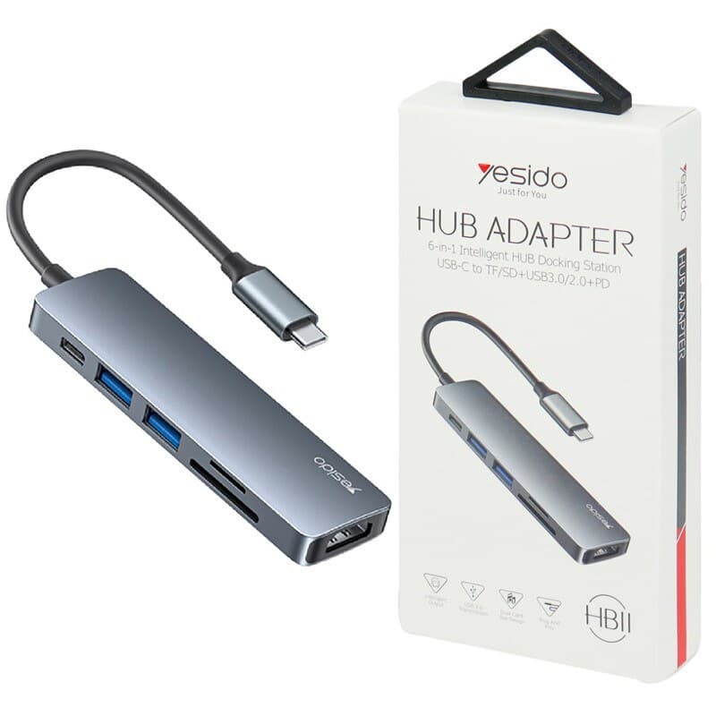 هاب 6 پورت usb-c یسیدو مدل Yesido HB11 — تصویر ۲