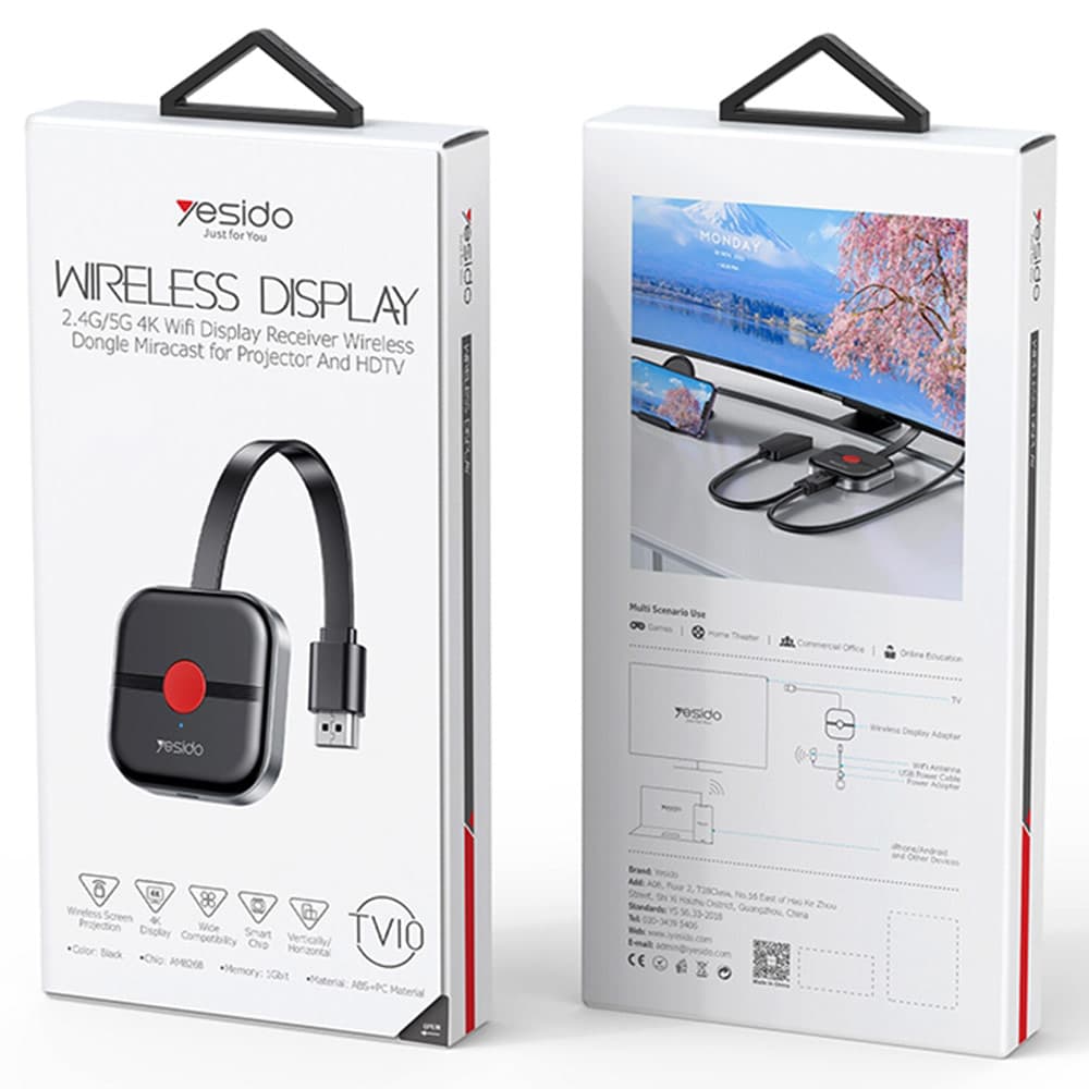 دانگل انتقال تصویر یسیدو مدل Yesido Wireless Display TV10 — تصویر ۳