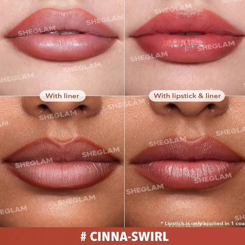 خط لب و رژلب مدادی دو طرفه شیگلم GLAM 101 در 11 رنگ — تصویر ۷