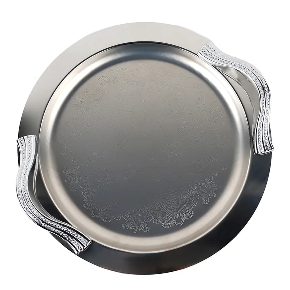 سینی استیل گرد گلدار SOLE – 1477P