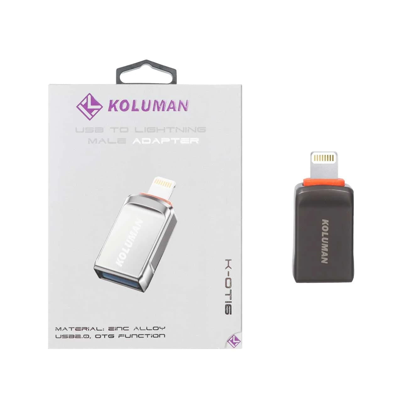 تبدیل Koluman USB3.0 OTG Lightning مدل K-OT16 – خاکستری (گارانتی یکساله PMC)