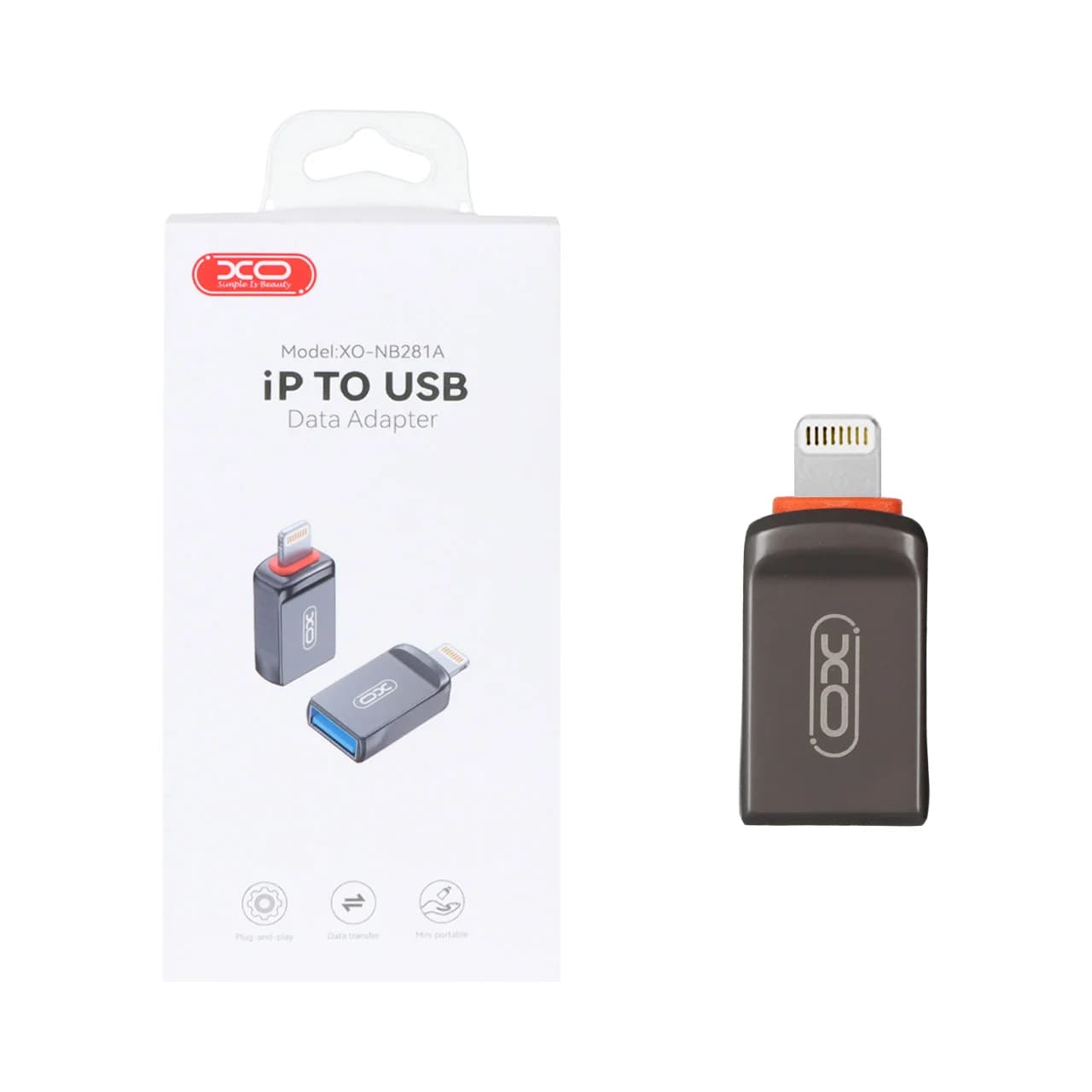 تبدیل XO Lightning To USB OTGمدل XO-NB281A – خاکستری