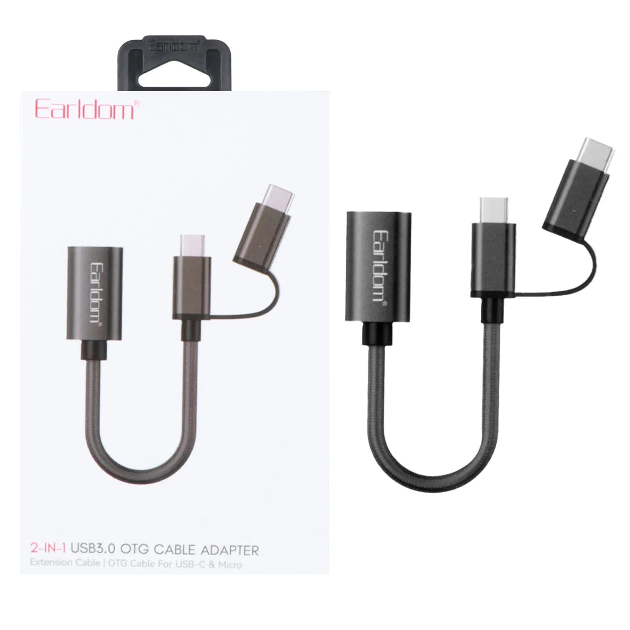 تبدیل Earldom Type-C & MicroUSB To USB3.0 OTGمدل OT84 – مشکی