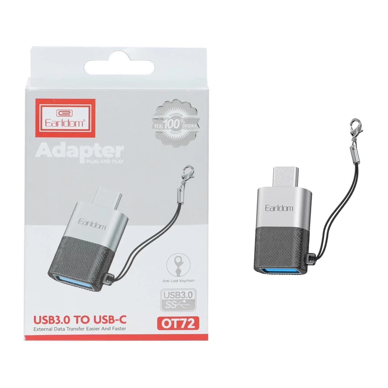تبدیل Earldom USB TO Type-C مدل ET-OT72 – نقره ای