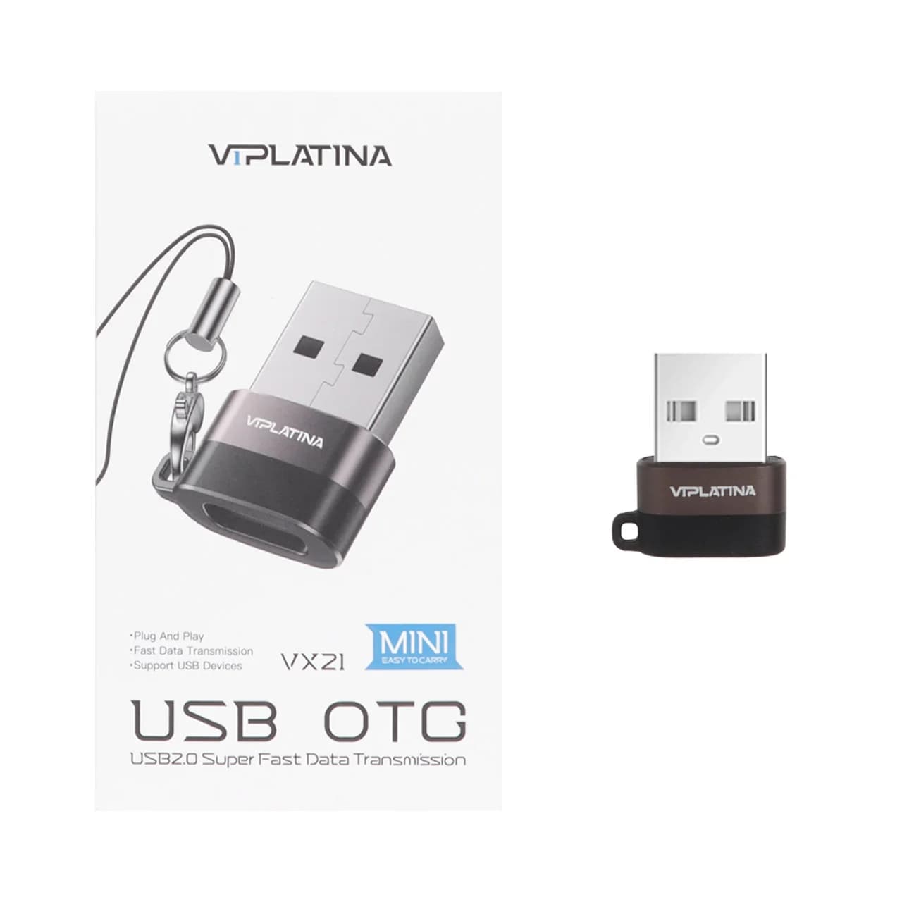 تبدیل VIPLATINA OTG Type-C مدل VX21 – مشکی (گارانتی 18 ماه تعویض نیکان همراه)