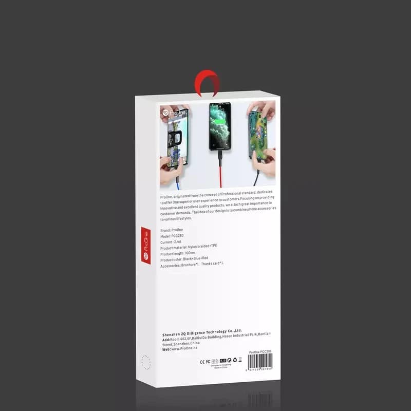 کابل تبدیل USB به Micro-USB، Type-C و Lightning پرووان مدل PCC280 — تصویر ۳