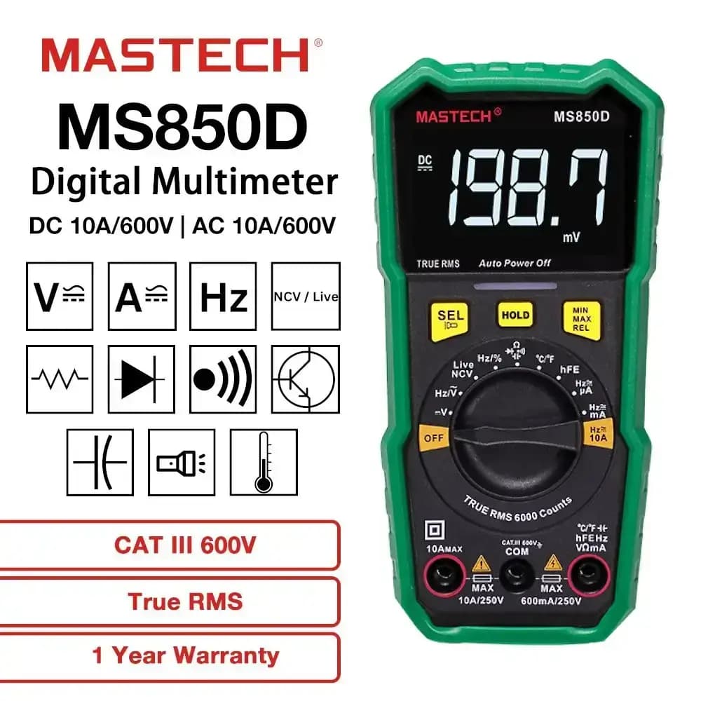 مولتی متر دیجیتال مستک مدل MASTECH MS850D — تصویر ۳