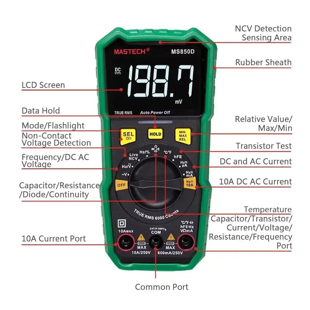 مولتی متر دیجیتال مستک مدل MASTECH MS850D — تصویر ۲