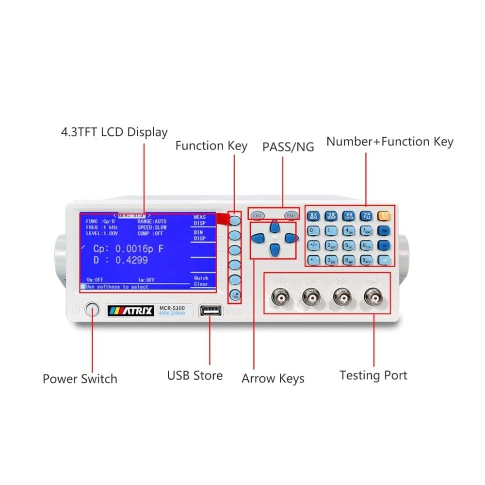 LCR متر دیجیتال ماتریکس مدل MATRIX MCR-5100 — تصویر ۷