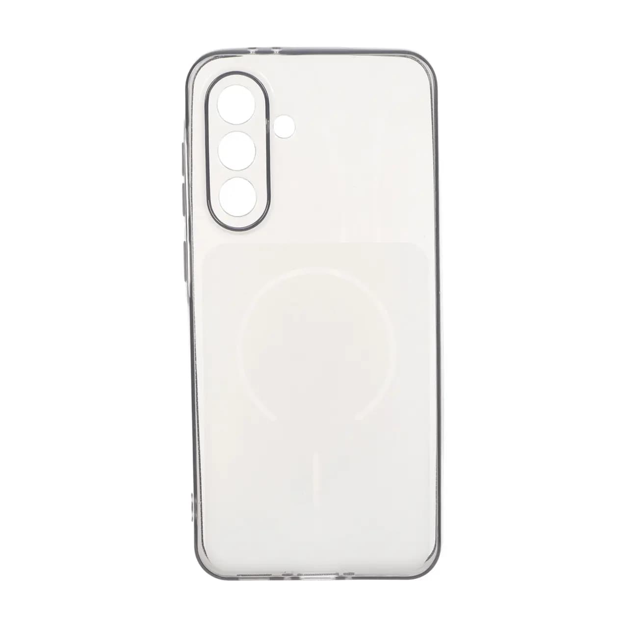 قاب ژله ای شفاف مستطیلی طرح مگ سیف محافظ لنزدار Samsung Galaxy A56 / A36 – مشکی