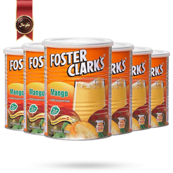 6 عدد پودر شربت فوستر کلارکس foster clarks مدل انبه mango وزن 900 گرم (اورجینال)