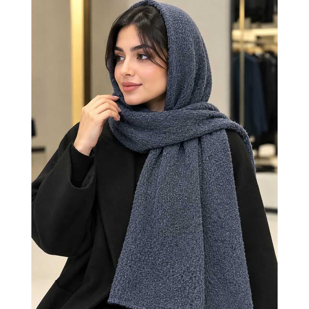 شال مخمل زنانه رنگ دودی
