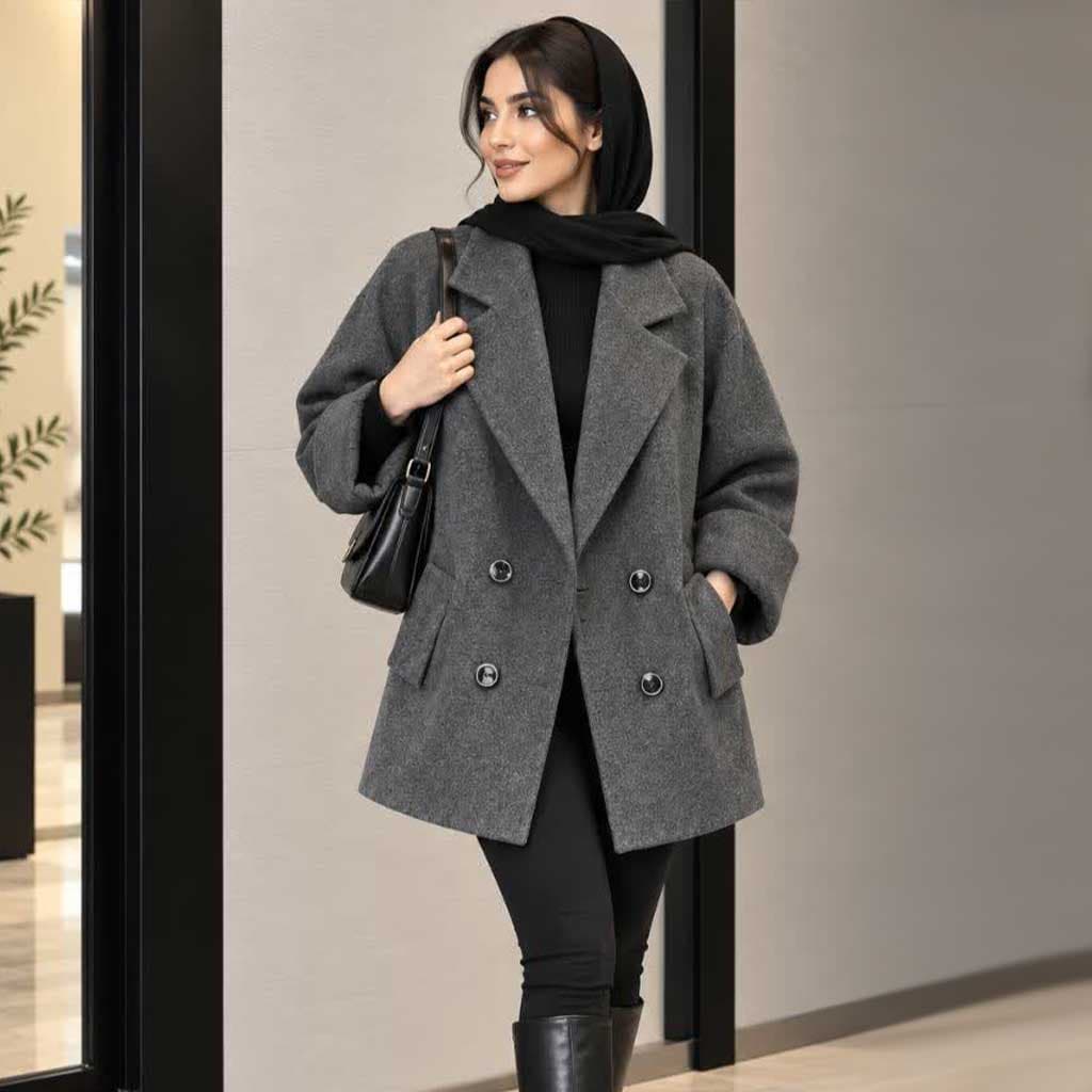 فوتر کوتاه رنگ دودی زنانه